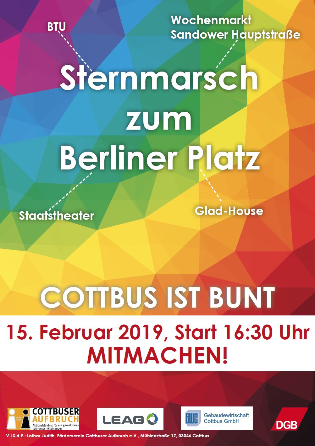 cottbus ist bunt poster 2019