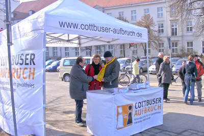 Cottbuser Aufbruch Stand am 05. März 2011